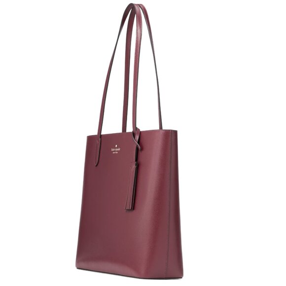 New Kate Spade Jana Tote Saffiano Leather Dark Merlot - Picture 4 of 5